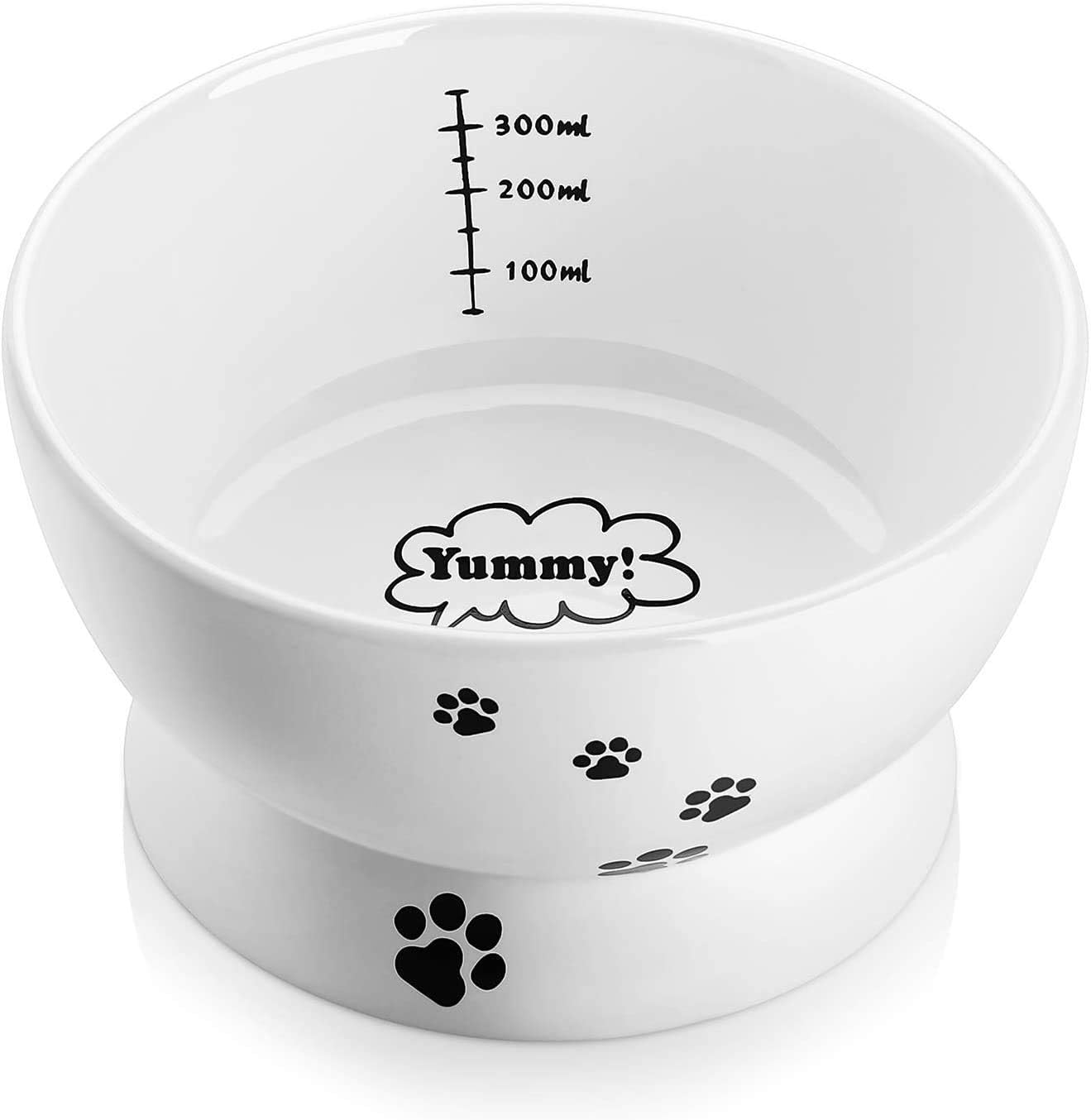 Y YHY Cat Water Bowl,Raised Cat Food Dish,Elevated Cat Bowl No Spill,Ceramic Pet Bowls for Cats or Small Dogs,15 Ounces,Dishwasher Safe