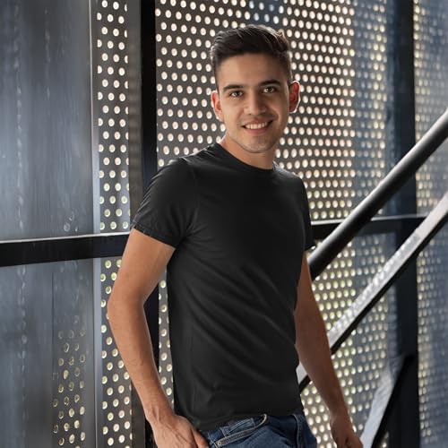 Image of TIMSTAR Black Plain T-Shirt for Men - Soft Poly Classic Fit - Medium