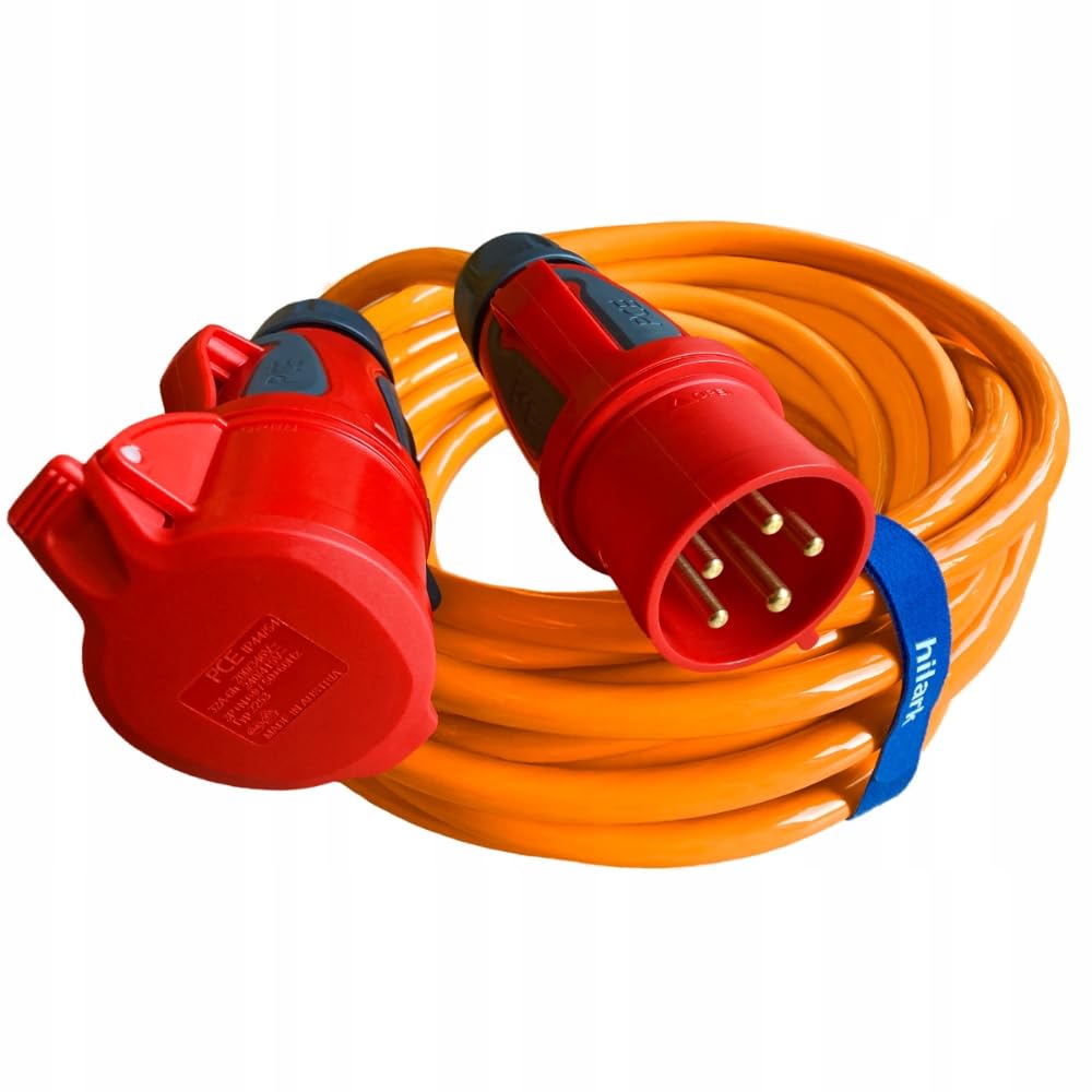CEE H07BQ-F 5g4 32A - Prolunga elettrica in poliuretano, colore arancione (H07BQ-F 5g4 Grip, 5 metri)