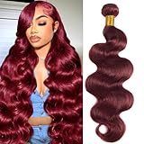 99J Burgundy Human Hair Bundles Body Wave 28 Inch 12A Wine Red Double Weft Brazilian Bundles Human Hair Extensions 1 Pack