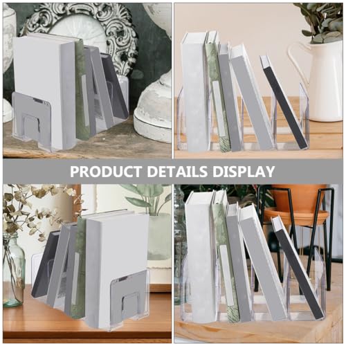 Serrage-livres plastique transparent et support de rangement pour documents de bureau