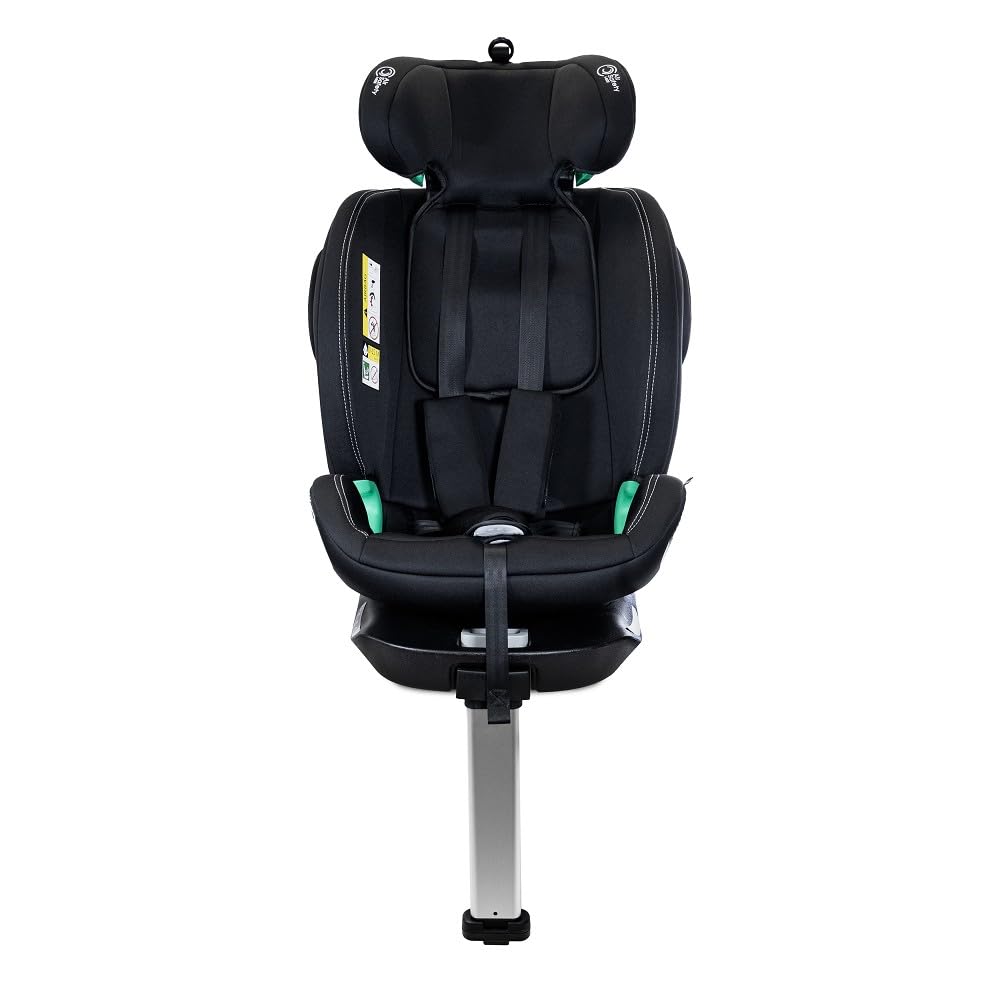 Interbaby Silla Coche Bebé PAX i-Size ISOFIX 360° Grupo 0+1+2+3 (Negro) | Silla auto giratoria 360 reclinable 40-150 cm, reductor recién nacido, protección lateral SPS, pata de apoyo