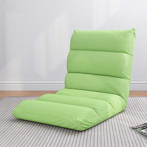 Silla de suelo ajustable, sofá plegable con respaldo, extraíble y lavable, asiento de meditación de 5 posiciones para balcón y dormitorio (color gris)