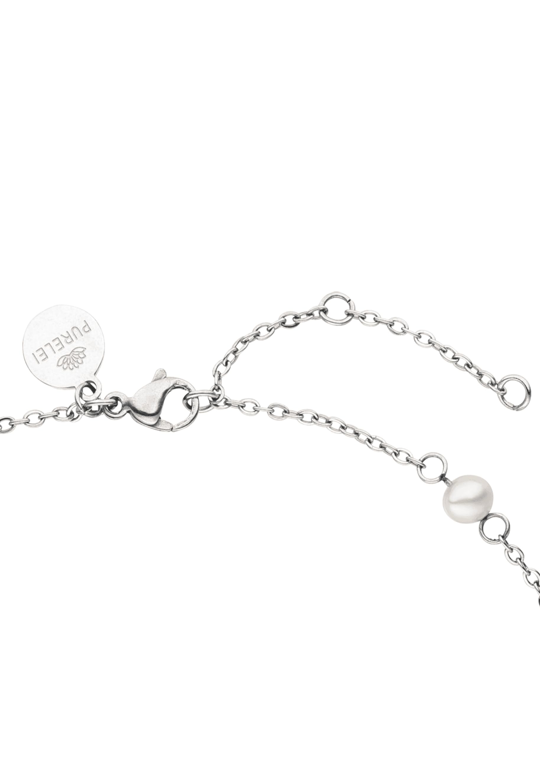 Purelei® - Cavigliera Akala da donna – Acciaio inossidabile placcato oro 18 carati / rosa/argento – Con vere perle d'acqua dolce e ciondoli a conchiglia – Regolabile 21 – 25 cm – Pedana estiva