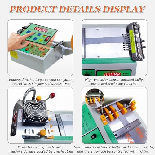 Automatic Hot & Cold Ribbon Cutter Machine, 110 Cuts/Min, Versatile Textile Tape Cutter for Knitwear, Leather, Shoelaces - LCD Display, Efficient & Durable
