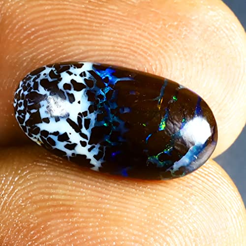 Opale boulder australienne Koroit multicolore cabochon 4.68 ct pour création joaillerie - 3