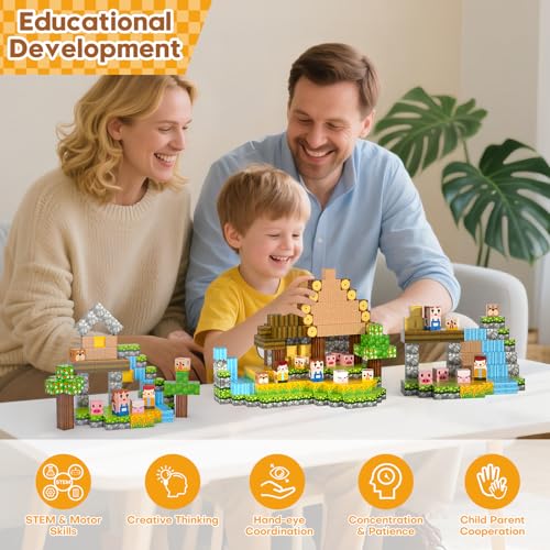 Gryxpox Magnetische Bausteine 100 Teile - Kreative Pixel-Style Blöcke für Kinder 3 4 5 6 7 8 Jahre - Lernspielzeug STEM… – Ansicht 6