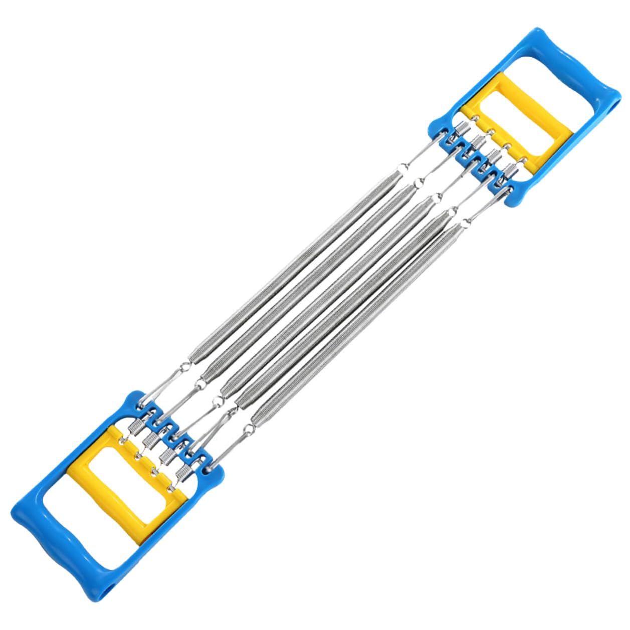 SOIMISS Expansor de Pecho Desmontable con Muelles de Acero para Entrenamiento de Brazos y Hombros Resistente y Portátil Aparato de Ejercicio Casa para Musculación y Fitness Azul y