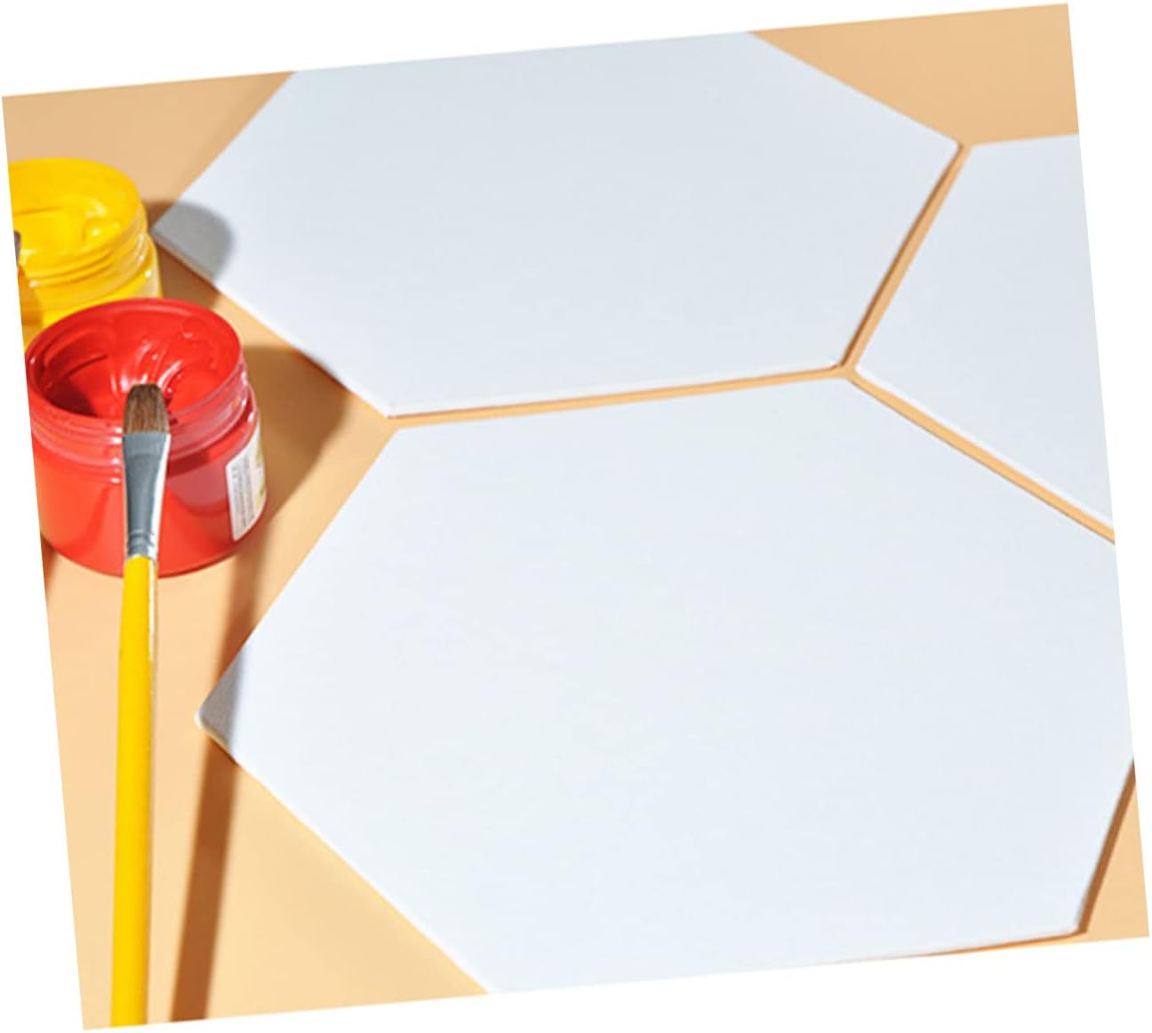 3pcs Hexagon Cotton Canvas Boards Artists for Oil Painting DIY Drawing Panels for Creative Projects