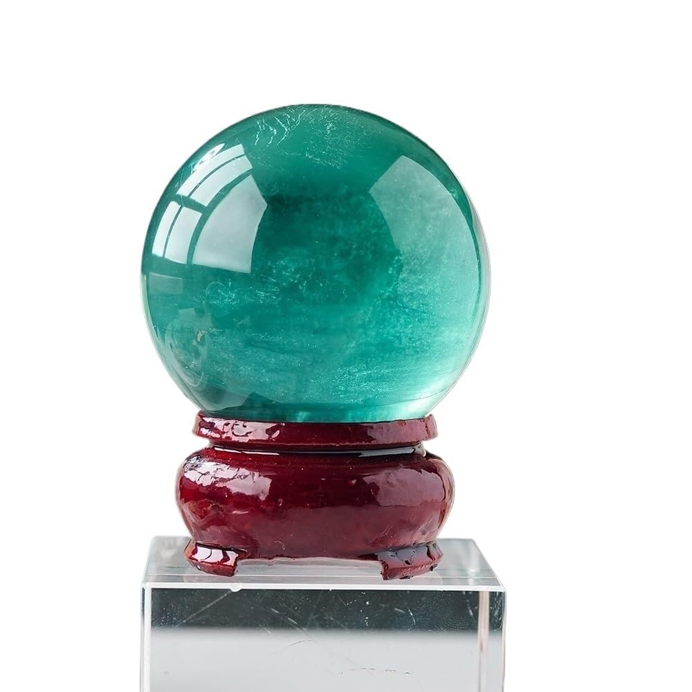 Polished Green Fluorite Crystal Ball Ornament Quartz Sphere Crystal Crafts