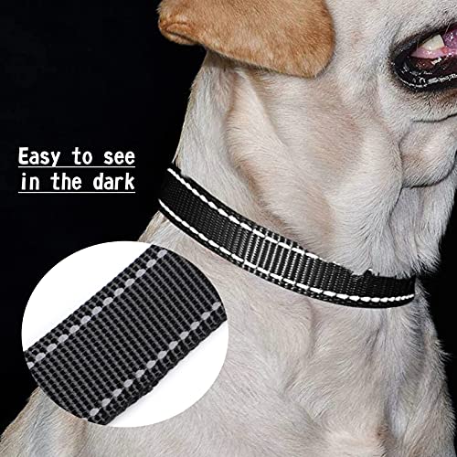 Deyace Martingale Dog Collar, Id-Tag Ring Comfortable Soft Padded Reflective Nylon Adjustable Stainless Steel Chain Collar For Small Medium Large Dogs #TOP5