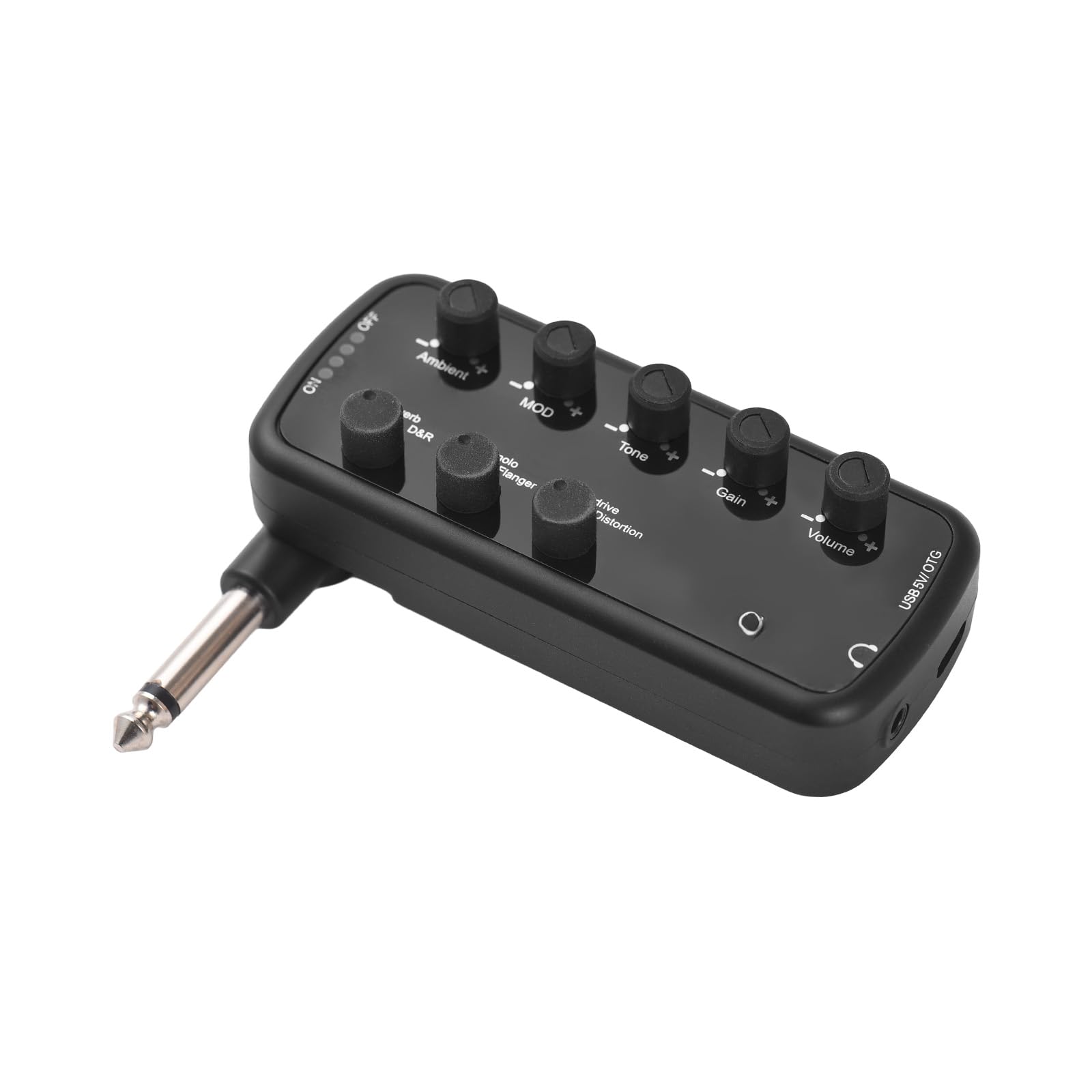 Amplificatore per chitarra portatile Plug and Play Amplificatore per cuffie con 3 simulazioni di altoparlanti integrati Registrazione interna OTG per strumento musicale elettrico