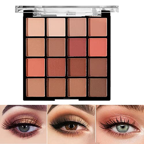 ZARICS 16 Colors Naked Eyeshadow Palette, High Pigmented Matte Shimmer Eye Makeup Palette, Blendable Long Lasting Nudes Bronze Warm Neutral Smoky Cosmetic Eye Shadows (All Matte)
