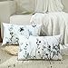 Labilin Set of 2 Watercolor Lumbar Pillow Covers 12x20 inch Ink Art Style Flower Branches Decorative Throw Pillow Covers Vintage Soft Rectangle Cushion Cases for Home Sofa Living Room Bedroom Outdoor