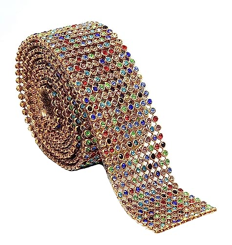 Image of Multi Colour Gold Stone Sheet or Stone Lace for Jewellery Making (1.25miters) 10 Lines Sheet