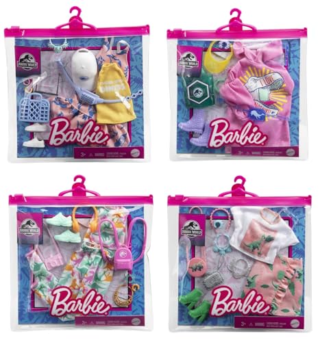 Barbie Jurassic World GWB08 le coffret de vêtements de dinosaures idéal à offrir dès 3 ans