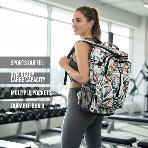 Image of SDTAME Gym Duffel Backpack with Shoe Pocket & Laptop Sleeve