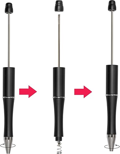 Miniatura 5 de jiebor 50 bolígrafos de cuentas de plástico, bolígrafos de tinta negra, bolígrafos de bricolaje, bonitos bolígrafos geniales para diario, niños,