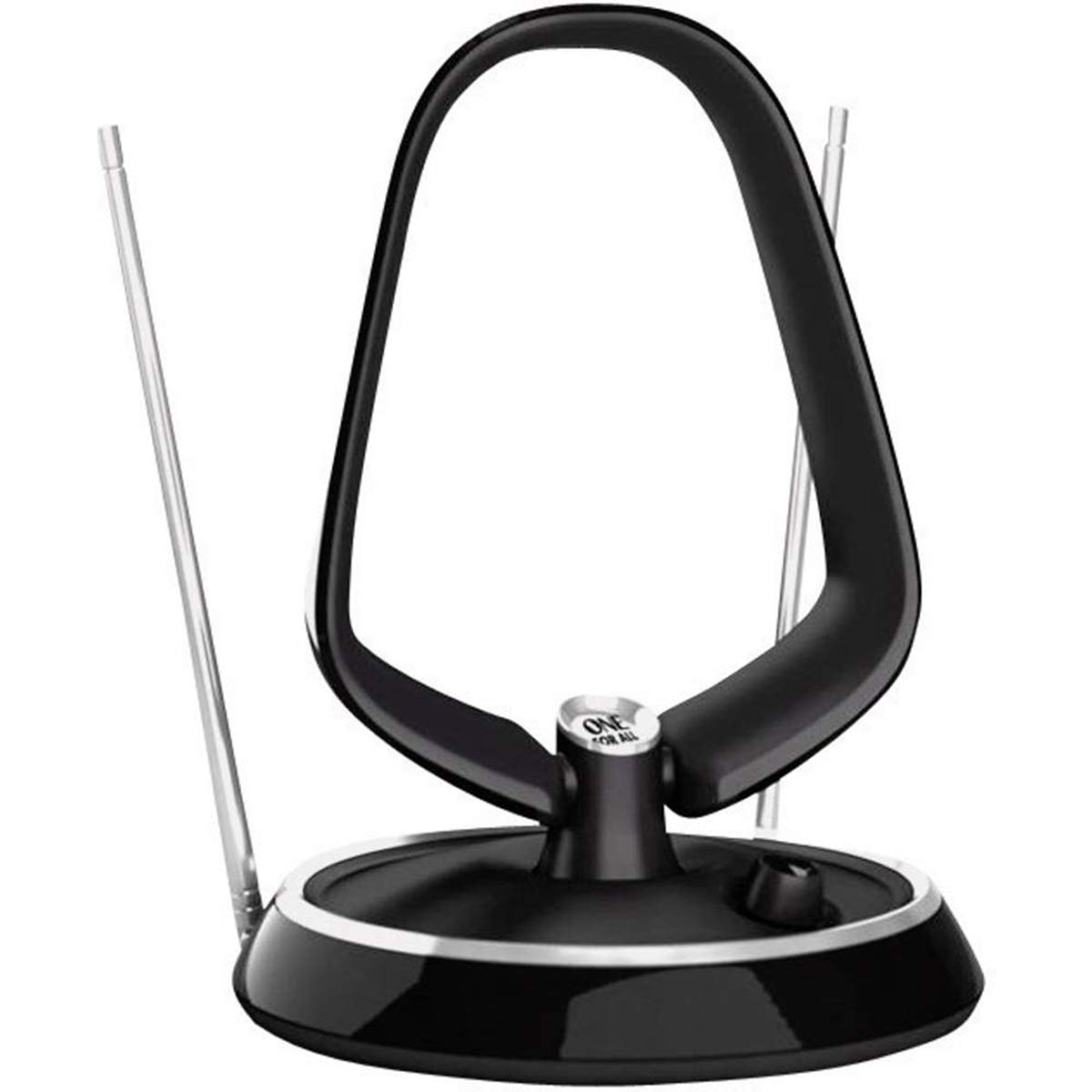 One For All Amplified Indoor Digital TV Aerial - Ready to receive Freeview and Analogue TV Signals within a range of 15 miles - HD Ready - HDTV Antenna – UHF/VHF – black - SV9153