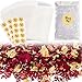 Kit di Sacchetti con Coriandoli Naturali per Festa di Matrimonio per 25-30 Ospiti Inclusi Sacchetti da Regalo di Carta Glassine Fiori Secchi Adesivi per Confetti Petali di Rosa Essiccati
