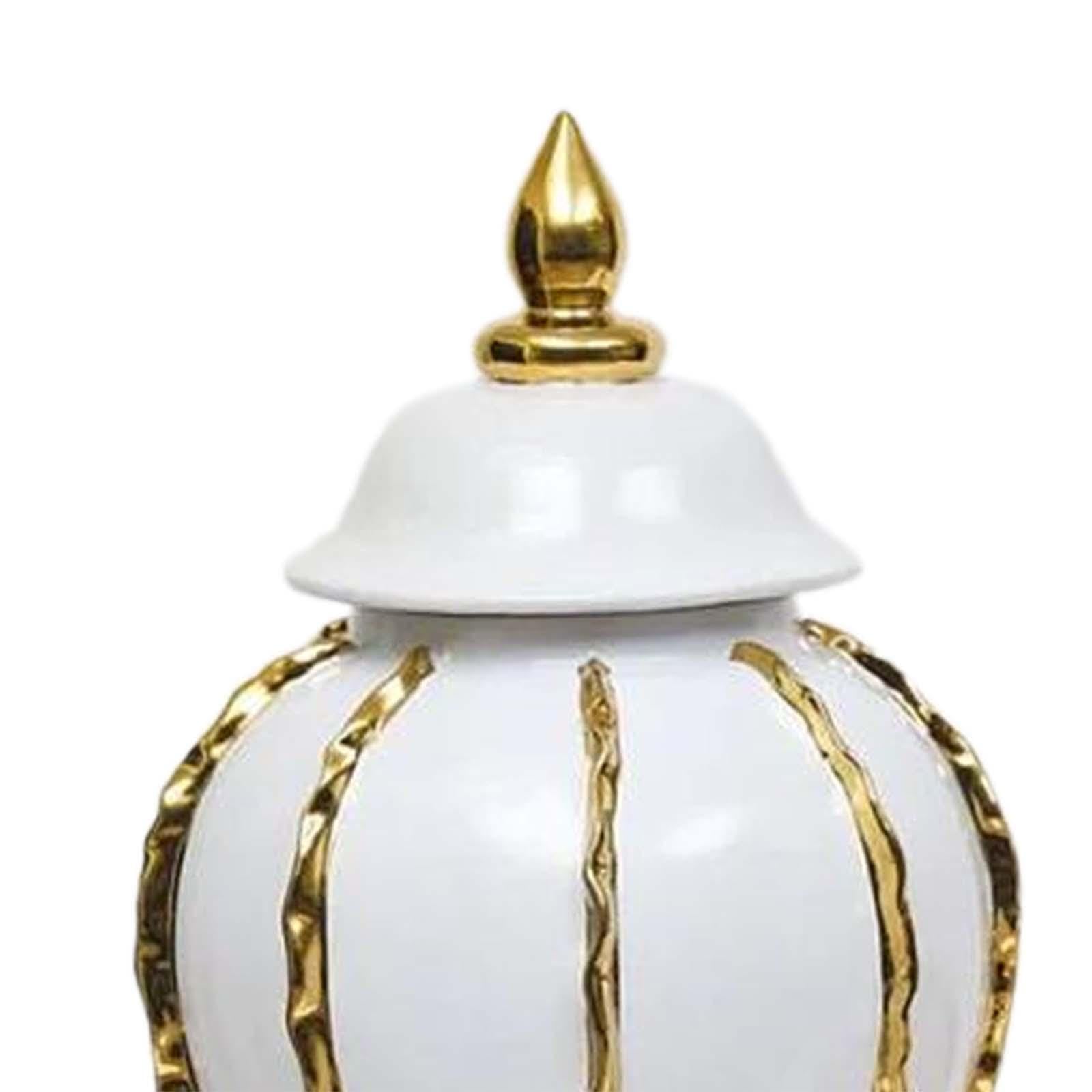predolo Porzellan-Ingwerglas mit Deckel, Keramikvase, dekoratives Glas, Tempelglas für Hochzeiten, Partys, Zuhause, B