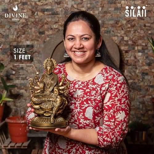 Image of SILAII Goddess Varahi Amman Sculpture - Antique Bronze Finish, Handcrafted Statue for Puja Room, Home Decor, and Gifting (Antique Bronze, 1 FEET)