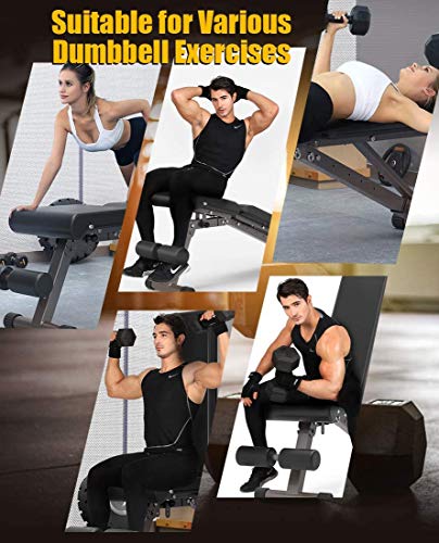 Weight Bench Adjustable, Strength Training Bench for Full Body Workout with Fast Folding- Black(Ships from US)