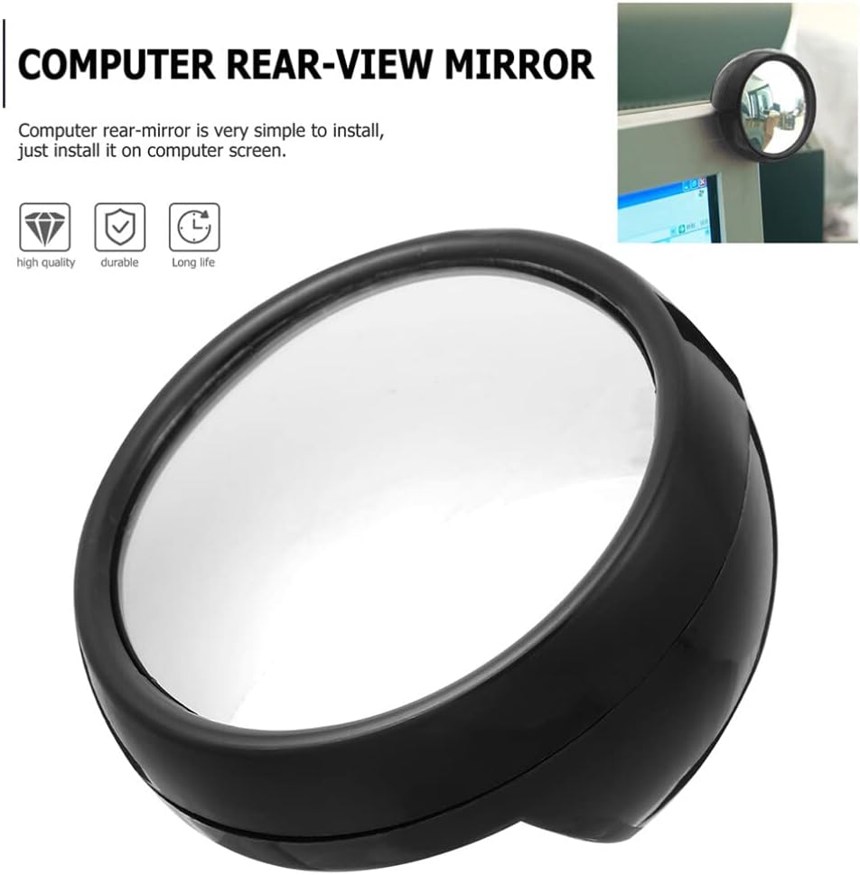 Hemobllo 3pcs Rear View Convex Mirror for Monitors Mini Desktop Cubicle Accessories Easy to Install for Observing Surroundings Office Home Car