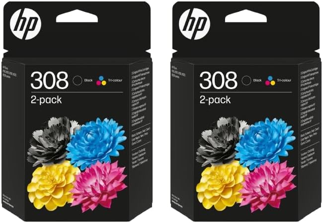 HP 308 Lot de cartouches d'encre pour imprimantes tout-en-un HP Envy 6122e 6532e 6520e 6132e