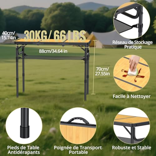Table pliable de camping réglable pour optimiser votre espace - 4
