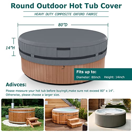 Cubre Jacuzzi Redondo Impermeable 80''x14'' Gris miniatura 2