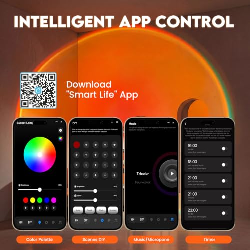 Bavcieu Sunset Lamp Projector – Multicolor RGB with App & Remote — view 2