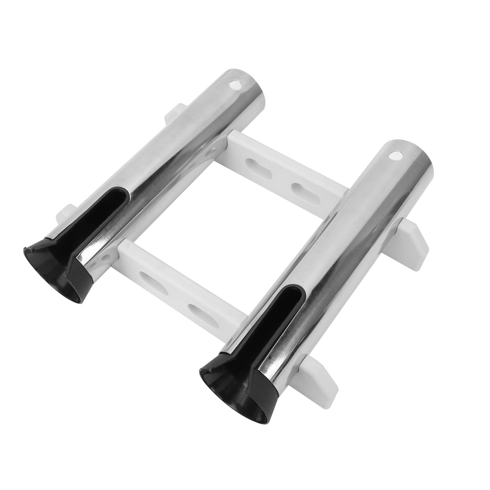 Hidyliu Soporte para Caña de Pescar de Acero Inoxidable, Soporte de Tubo de Doble Enlace Resistente para Yate Marino RV, 2 Unidades