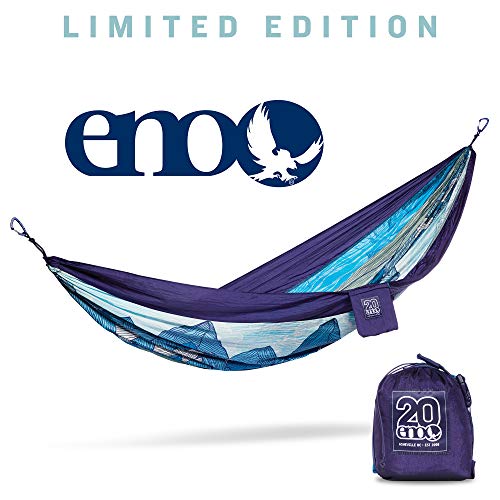 ENO - Eagles Nest Outfitters DoubleNest Print Lightweight Camping Hammock, 1 to 2 Person, Mountains-to-Sea (20th Anniversary)