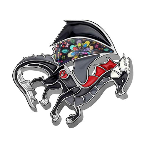 Image of WEVENI Alloy Fantasy Dinosaur Dragon Brooch Enamel Pins for Women Lady Girl Fashion Jewelry Gift