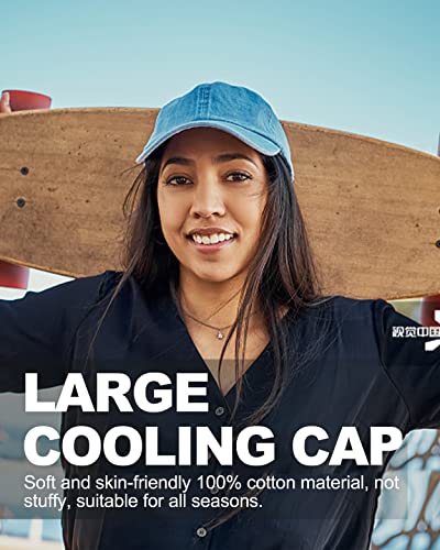 Image of XXL Baseball Cap For Big Heads, Soft Crown Washed Dad Hat, Oversized Denim Cap For Men Women Golf, Travel, Daily Wear