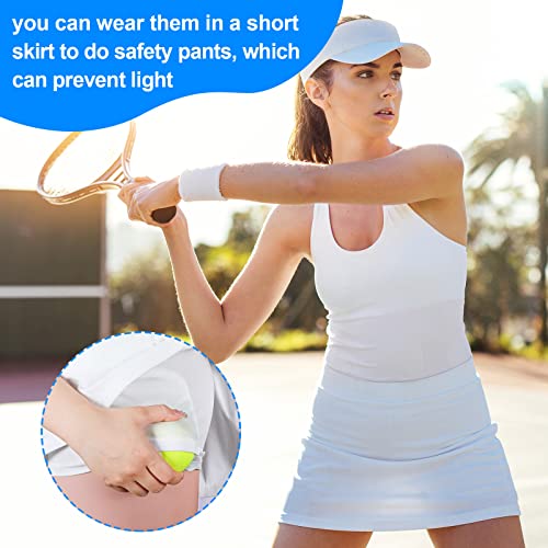 2 Pieces Tennis Under Shorts with Ball Pockets Yoga Workout Women's Shorts Black White for Women Tummy Under3