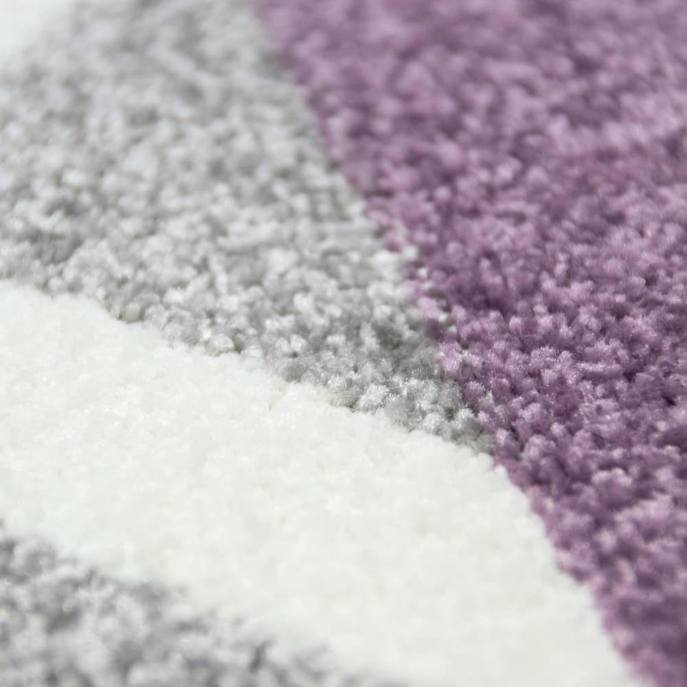 Tapis de salon au design scandinave gris violet crème Größe 120x170 cm