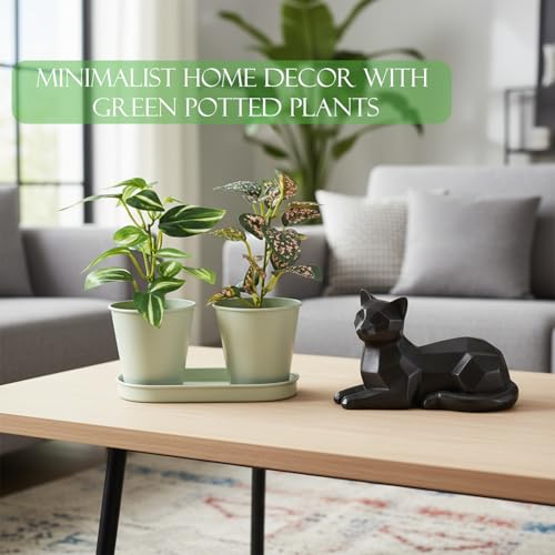 Image of KARP Artificial Potted Plants, Delphinium Flower Plant with White Pot Home Decor, Plants for Living Room, Office Desk & Bathroom, Decorative (Small-Plant-1)