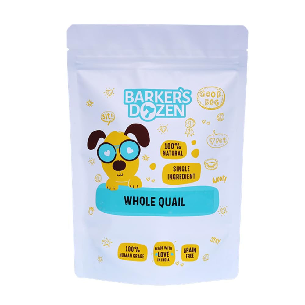 Whole Quail Dehydrated chew for Dogs (1 Quail) | Single Ingredeint | Freshly Made | Barker's Dozen Pet Bakery