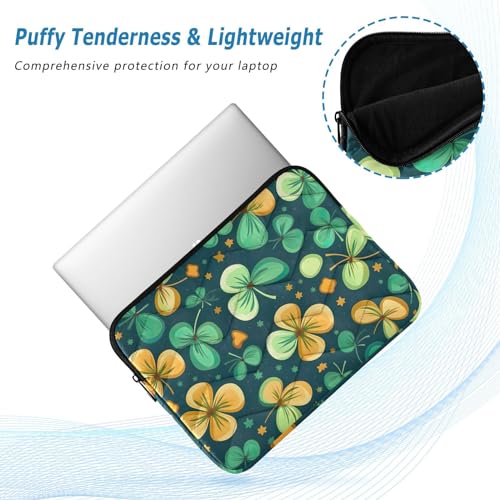Funda para portátil 13-14 pulgadas con diseño hojas verde dorado miniatura 5