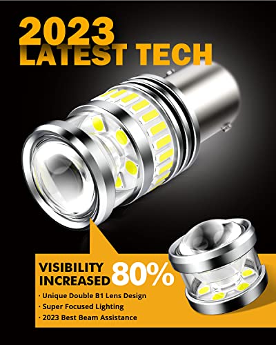 Auxbeam 1157 Led Bulbs White 2023 B1 Series Tail Lights Backup Reverse Lights 400% Brighter With Double Projectors 2057 2357 7528 Bay15D 1034 Led Bulbs Drl Parking Light Super Bright #TOP1