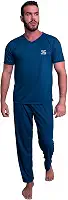 Pijama MVB Modas Longo Adulto Masculino Manga Curta E Calça
