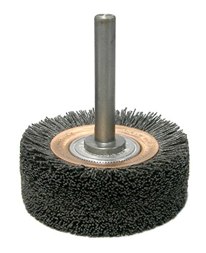 Image of Weiler 86152 Bore-Rx Brush Deburring Tool, 3 inch ID, 0.55 /120CG Crimped Fill, 3 /8 inch Stem, Made in the USA