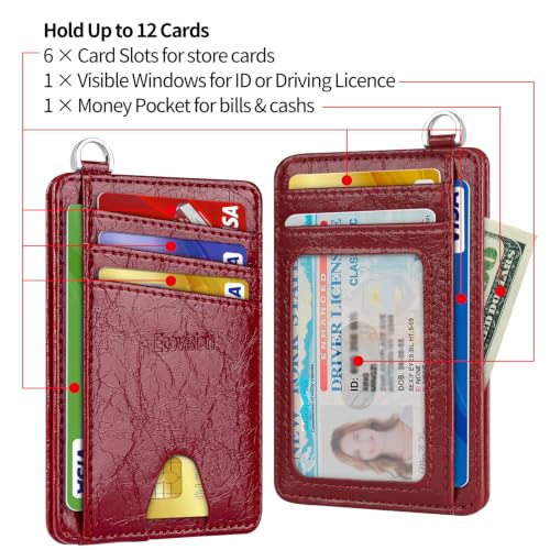Image of Slim Minimalist Front Pocket Wallet, RFID Blocking Credit Card Holder Wallet with Integrated D-Shackle for Men Women