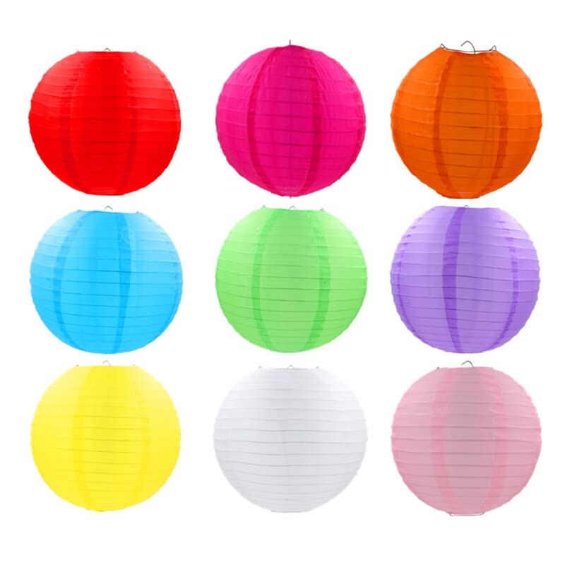 10 Stück/viel runde wasserdichte Nylon-Laterne für den Außenbereich hängende Seide Lampion Grand Event Dekoration Geburtstag Party Hochzeit Zubehör