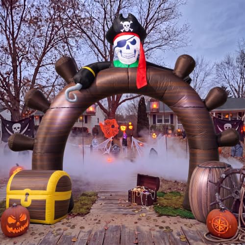 Image of Shappy 9FT Halloween Inflatable Outdoor Decorations Pirate Ship Arch