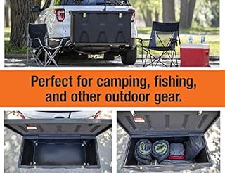 Buyers Products 1707020 Poly Hitch Mounted Cargo Carrier, 23x51x26, Includes Polyethylene Chest, Steel Frame, 5/8in. Hitch Pin, Waterproof Truck Bed Storage & Tool Box, Fits 2 in Receiver, Made in USA