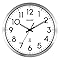 Amazon.com: SHARP Atomic Analog Wall Clock - 12" Silver Brushed Finish ...