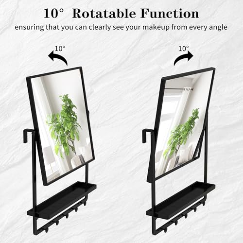Miroir mural avec étagère pour optimiser une petite salle de bain encombrée